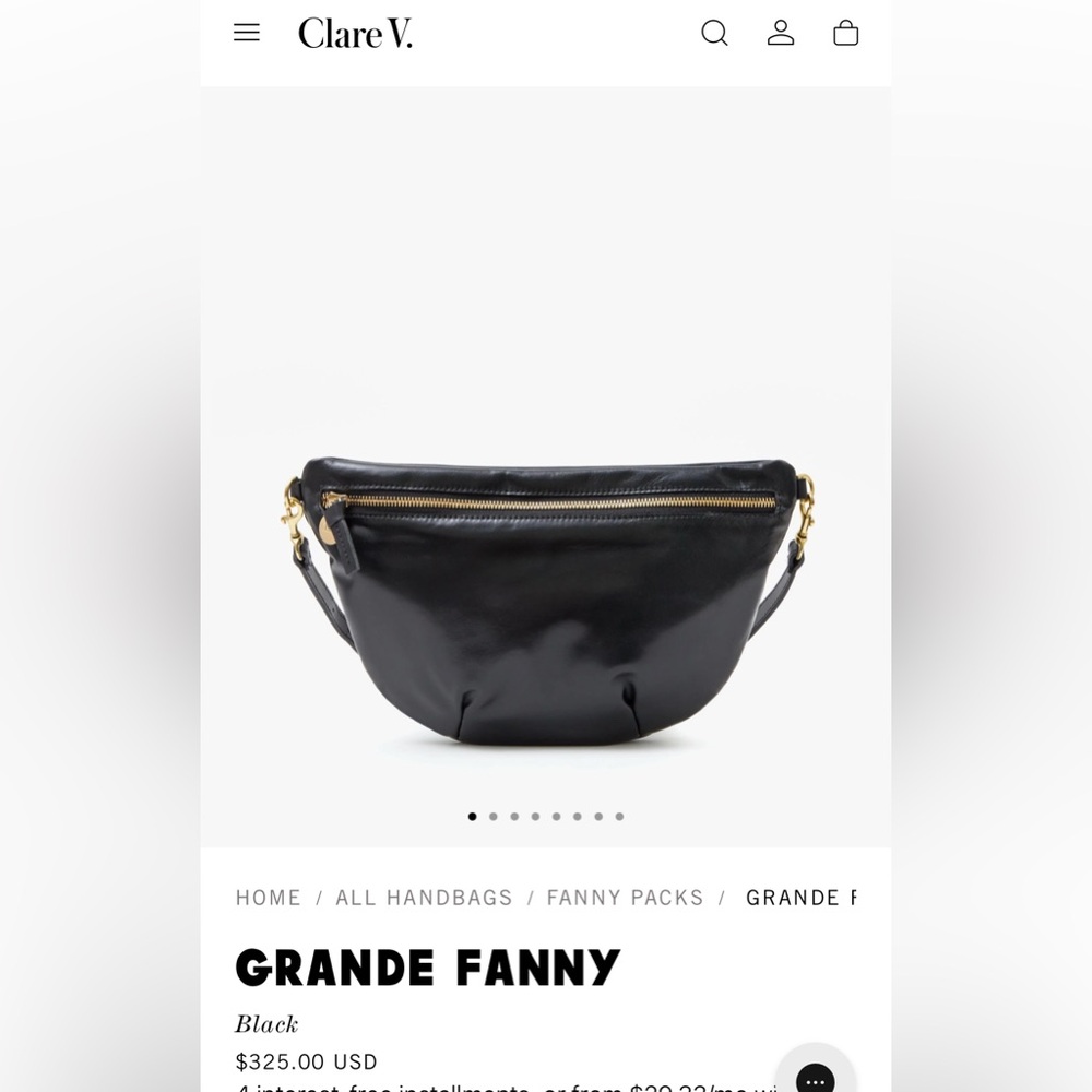 Clare V Black Leather Crossbody Bag